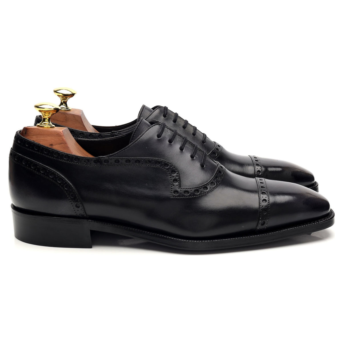 &#39;Andres&#39; Black / Grey Patina Leather Adelaide Oxford UK 7.5 E