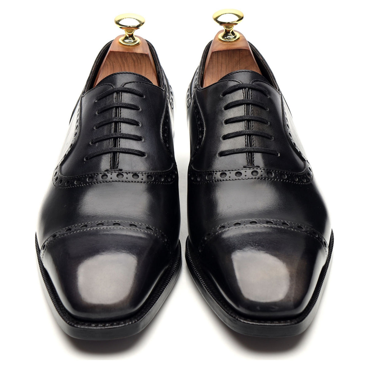 &#39;Andres&#39; Black / Grey Patina Leather Adelaide Oxford UK 7.5 E
