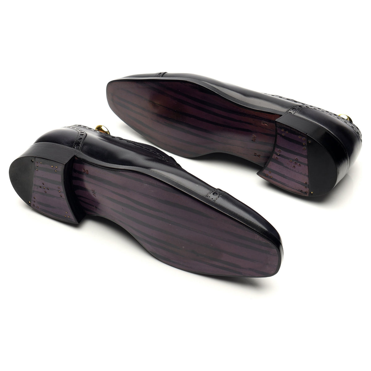 &#39;Andres&#39; Black / Grey Patina Leather Adelaide Oxford UK 7.5 E