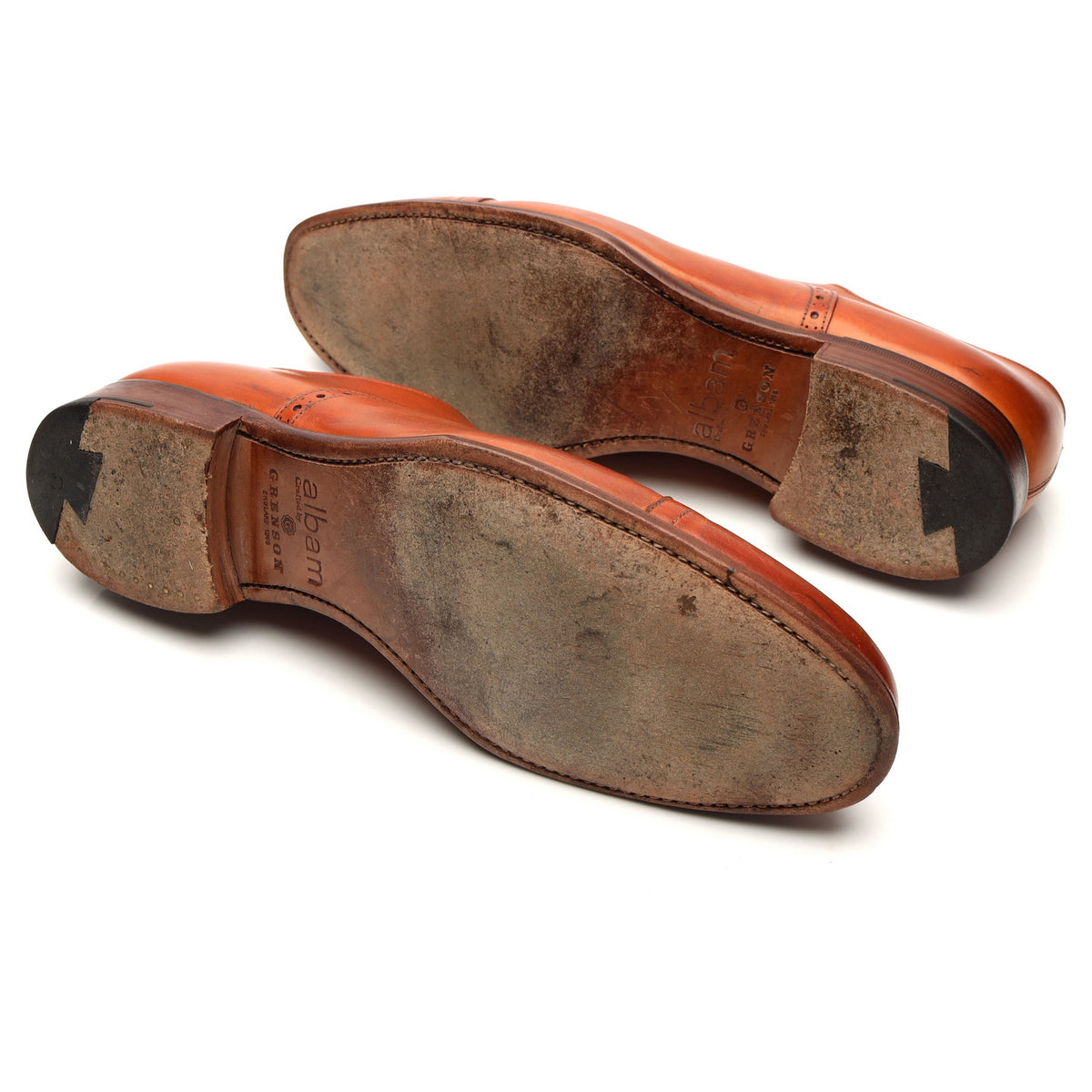Albam &#39;Longline Brogues&#39; Tan Brown Leather Oxford Brogues UK 9.5 F