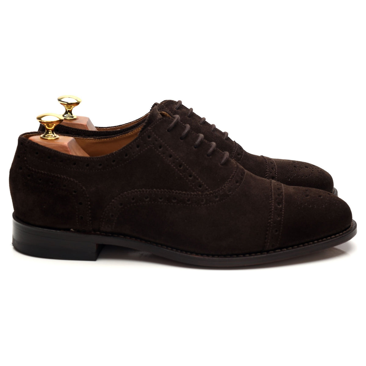 &#39;Reading ll&#39; Dark Brown Suede Oxford Semi Brogues UK 8.5 G