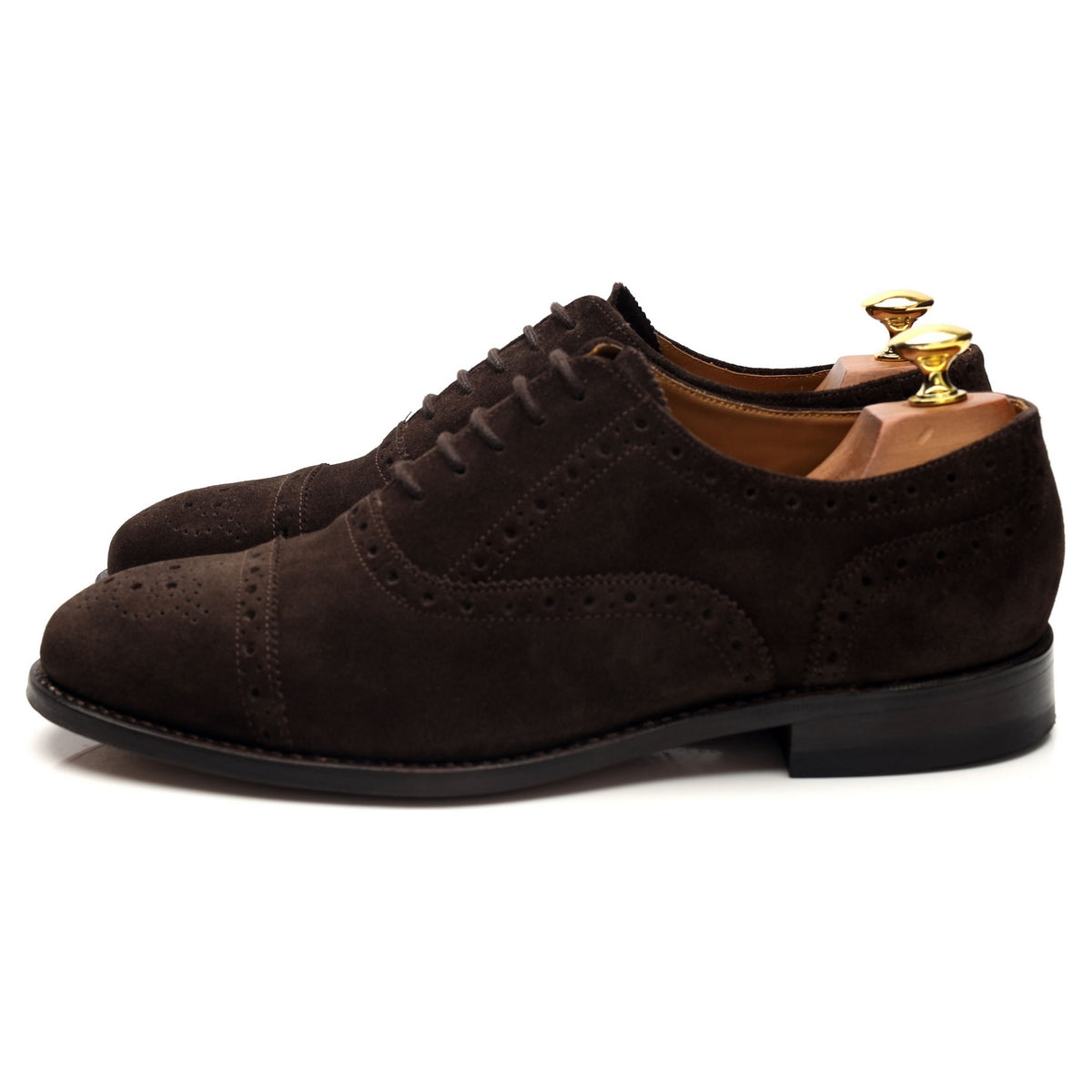 &#39;Reading ll&#39; Dark Brown Suede Oxford Semi Brogues UK 8.5 G