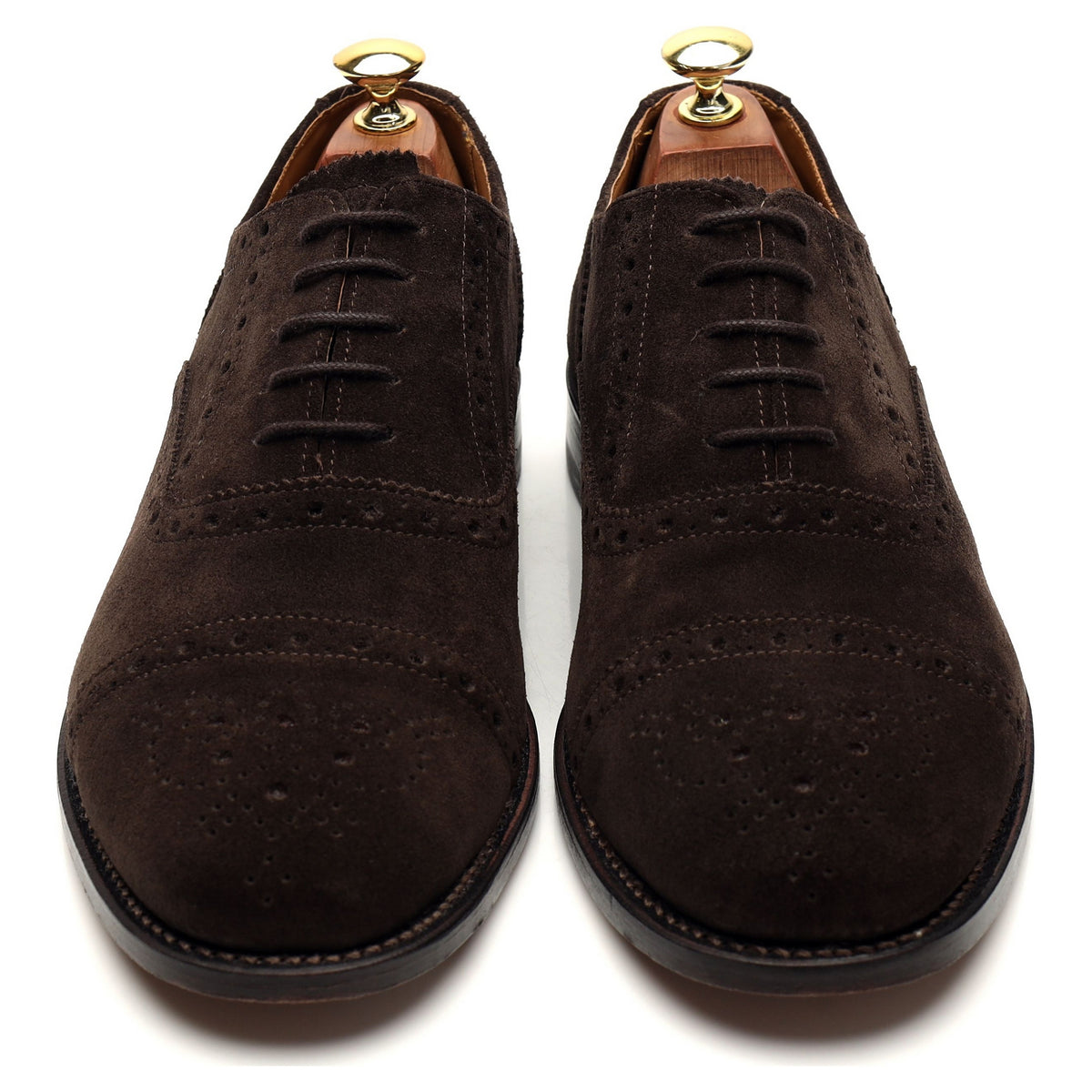 &#39;Reading ll&#39; Dark Brown Suede Oxford Semi Brogues UK 8.5 G