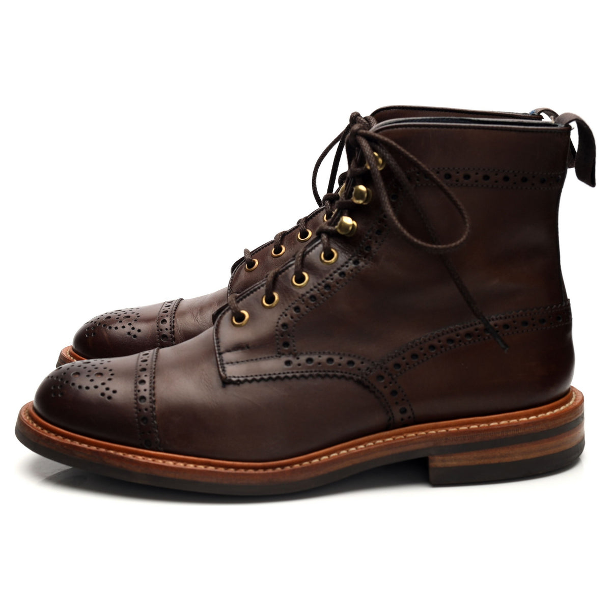 &#39;Eaton&#39; Brown Leather Boots UK 9