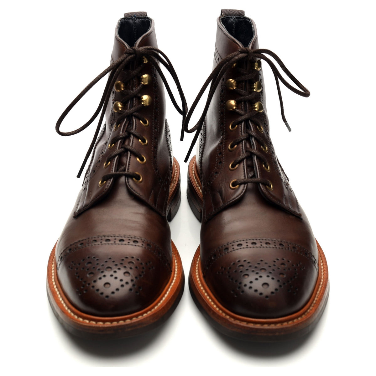 &#39;Eaton&#39; Brown Leather Boots UK 9