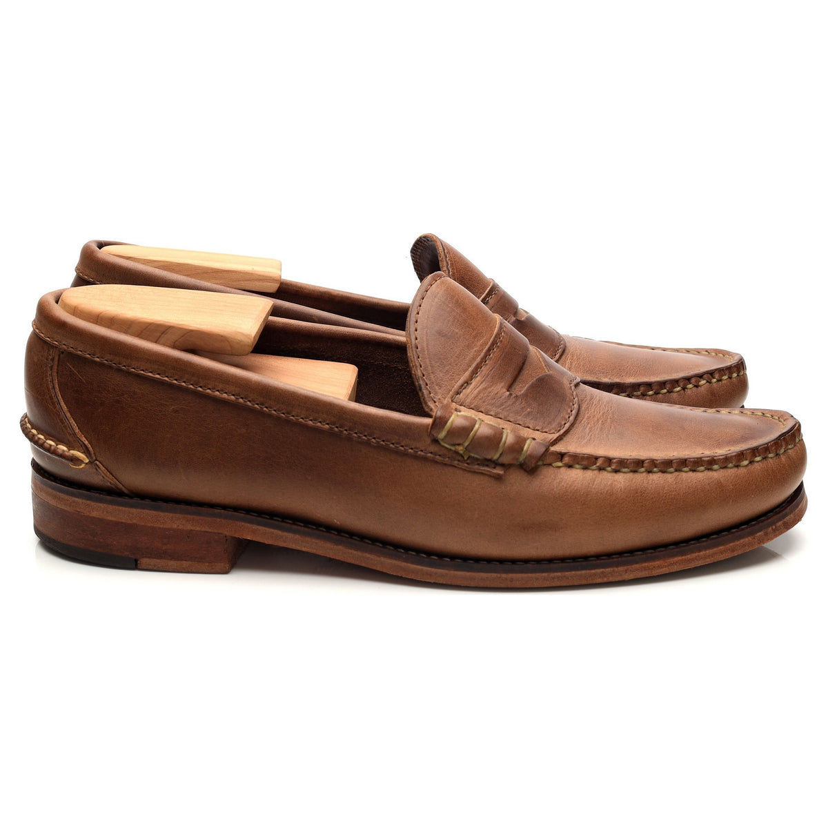 &#39;Beefroll&#39; Brown Leather Penny Loafers UK 8.5 US 9 D