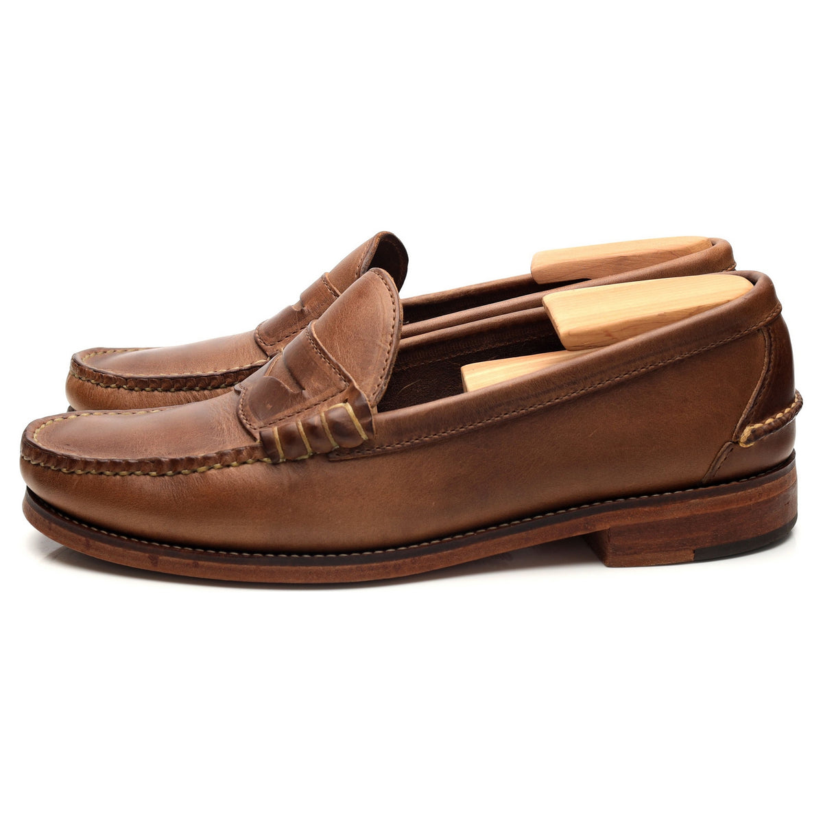&#39;Beefroll&#39; Brown Leather Penny Loafers UK 8.5 US 9 D