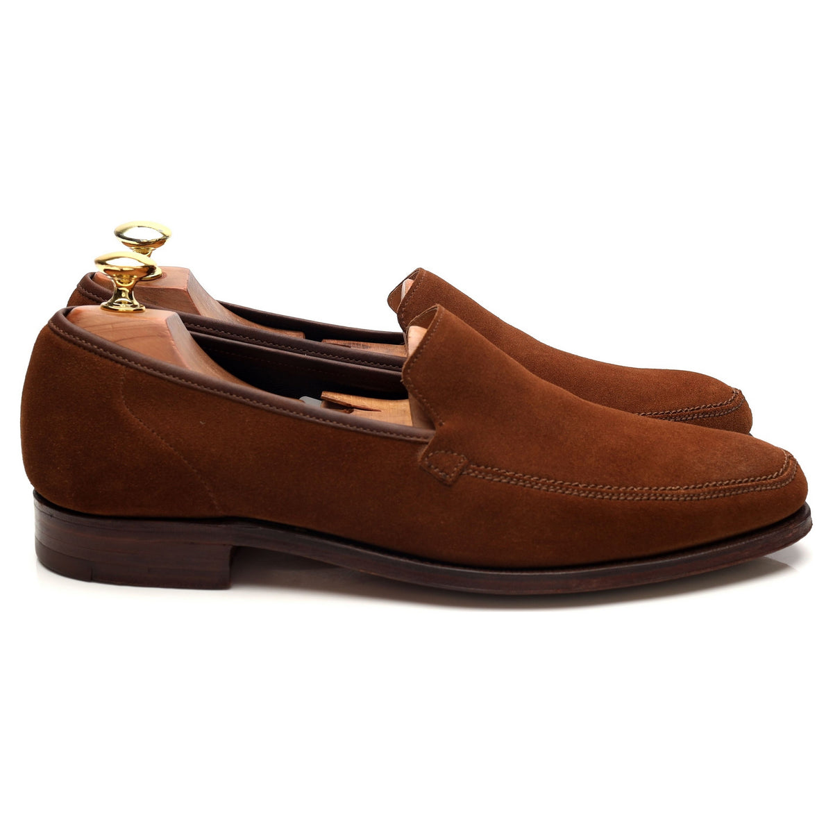 Gieves &amp; Hawkes Snuff Brown Suede Loafers UK 8.5 E