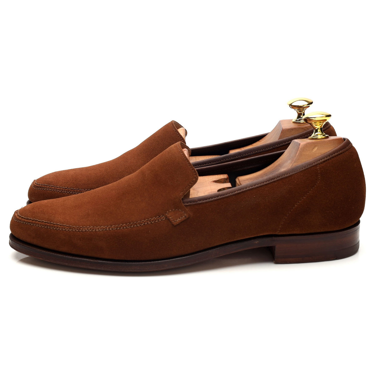 Gieves &amp; Hawkes Snuff Brown Suede Loafers UK 8.5 E