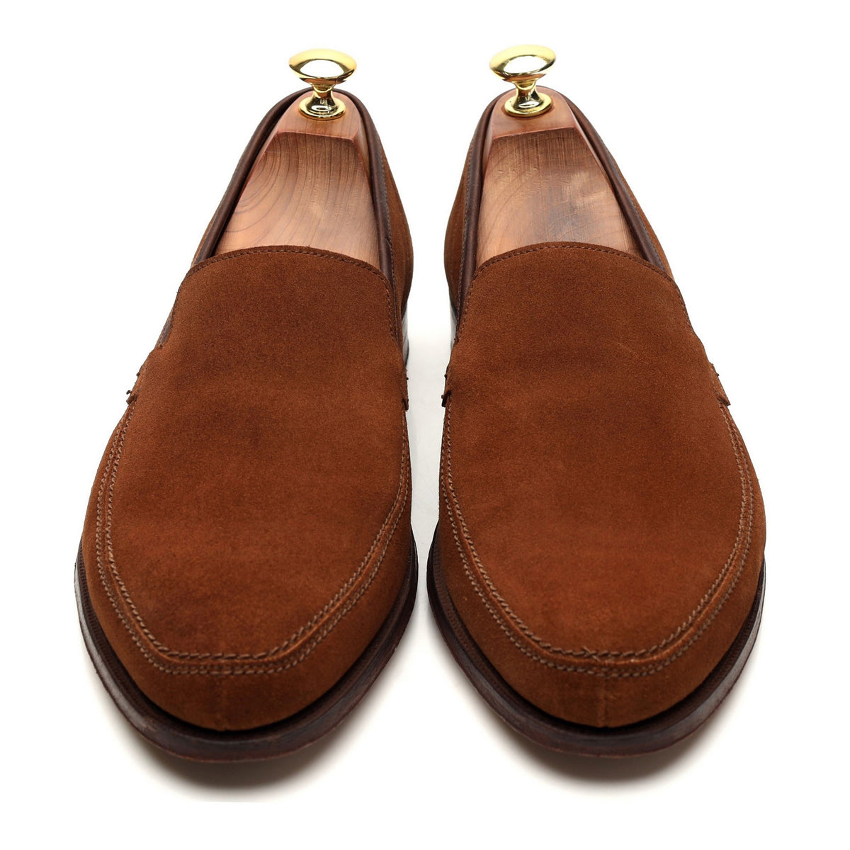 Gieves &amp; Hawkes Snuff Brown Suede Loafers UK 8.5 E