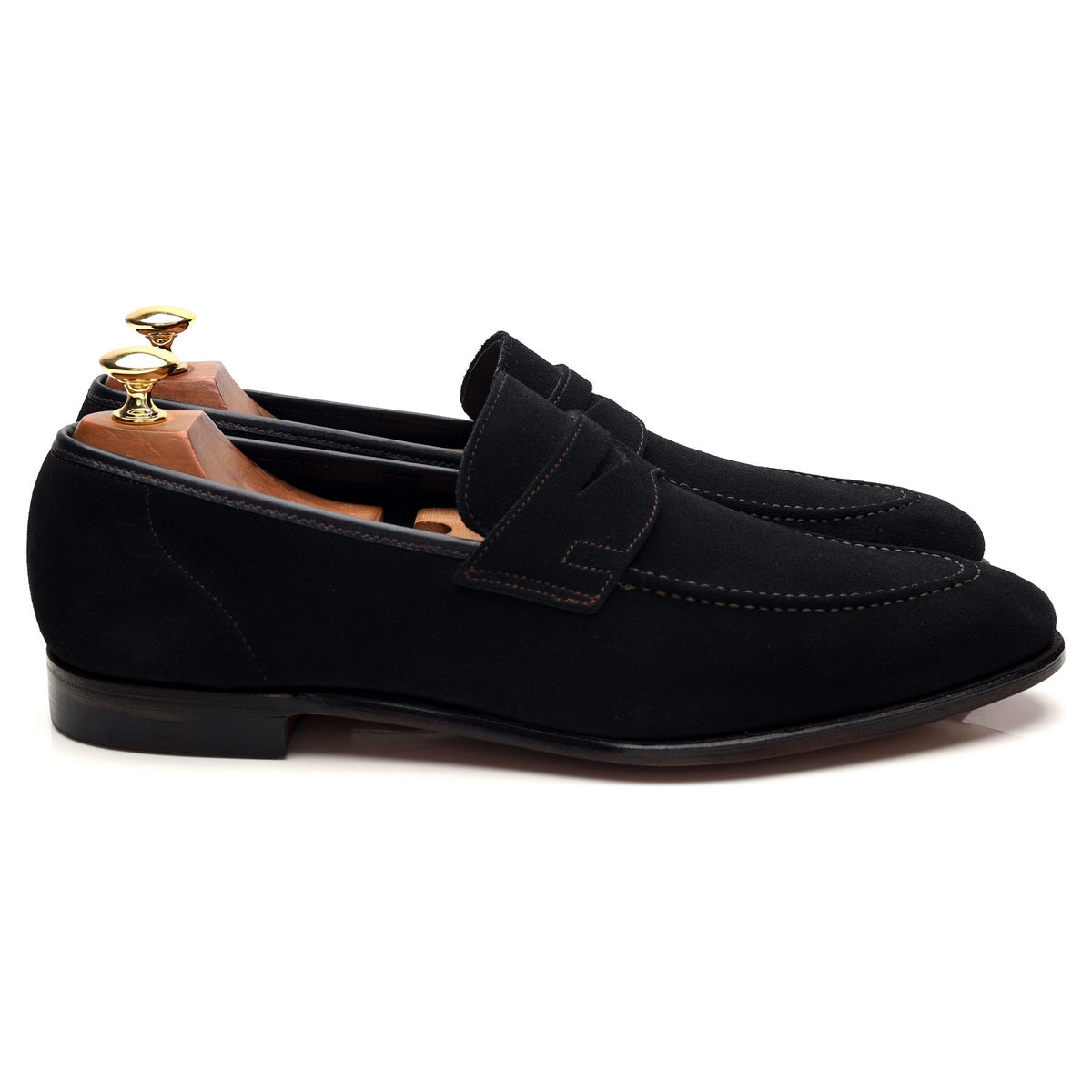 &#39;Teign&#39; Navy Blue Suede Loafers UK 9.5 E