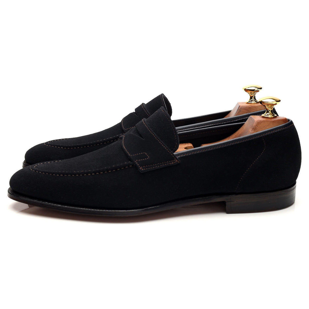 &#39;Teign&#39; Navy Blue Suede Loafers UK 9.5 E