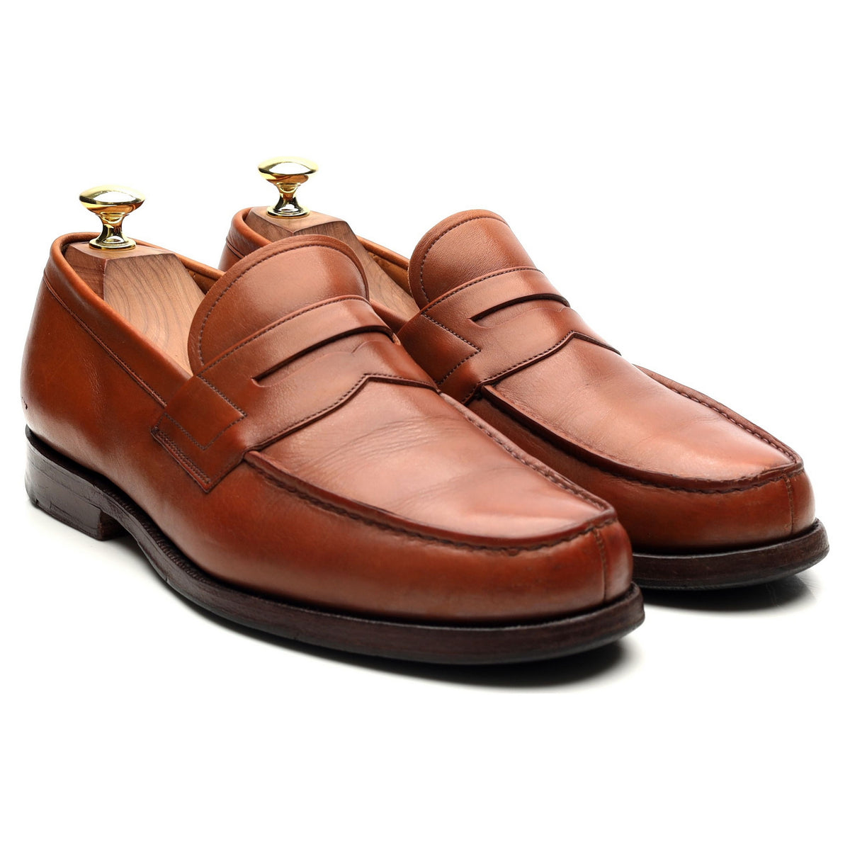 &#39;Andover&#39; Tan Brown Leather Loafers 7 F