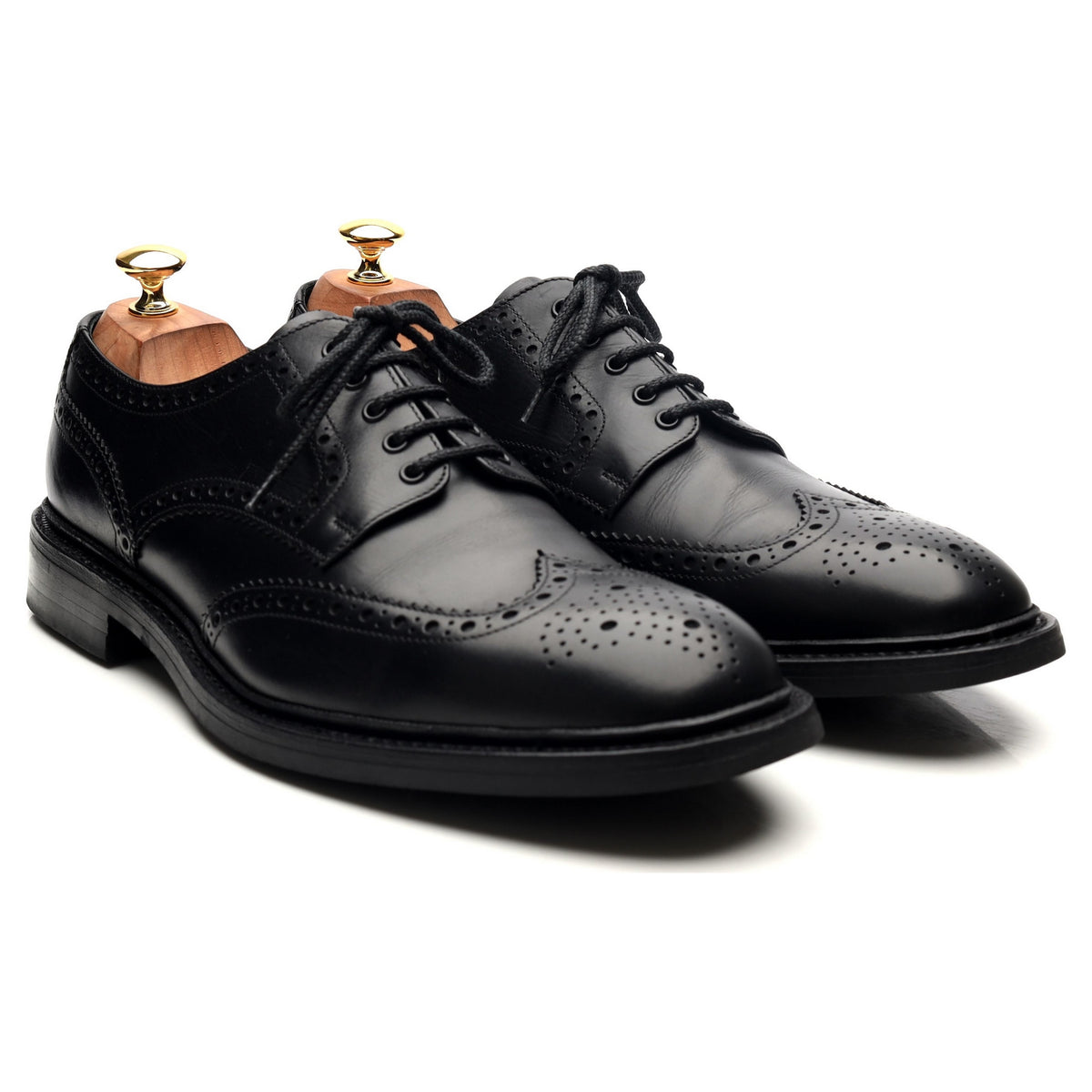 1880 &#39;Chester&#39; Black Leather Derby Brogues UK 10 F