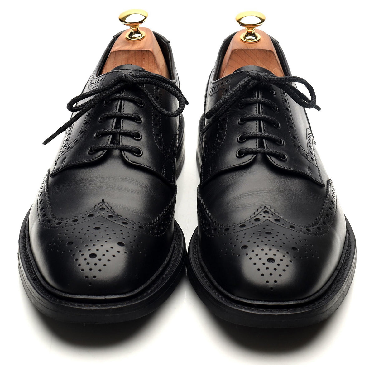 1880 &#39;Chester&#39; Black Leather Derby Brogues UK 10 F