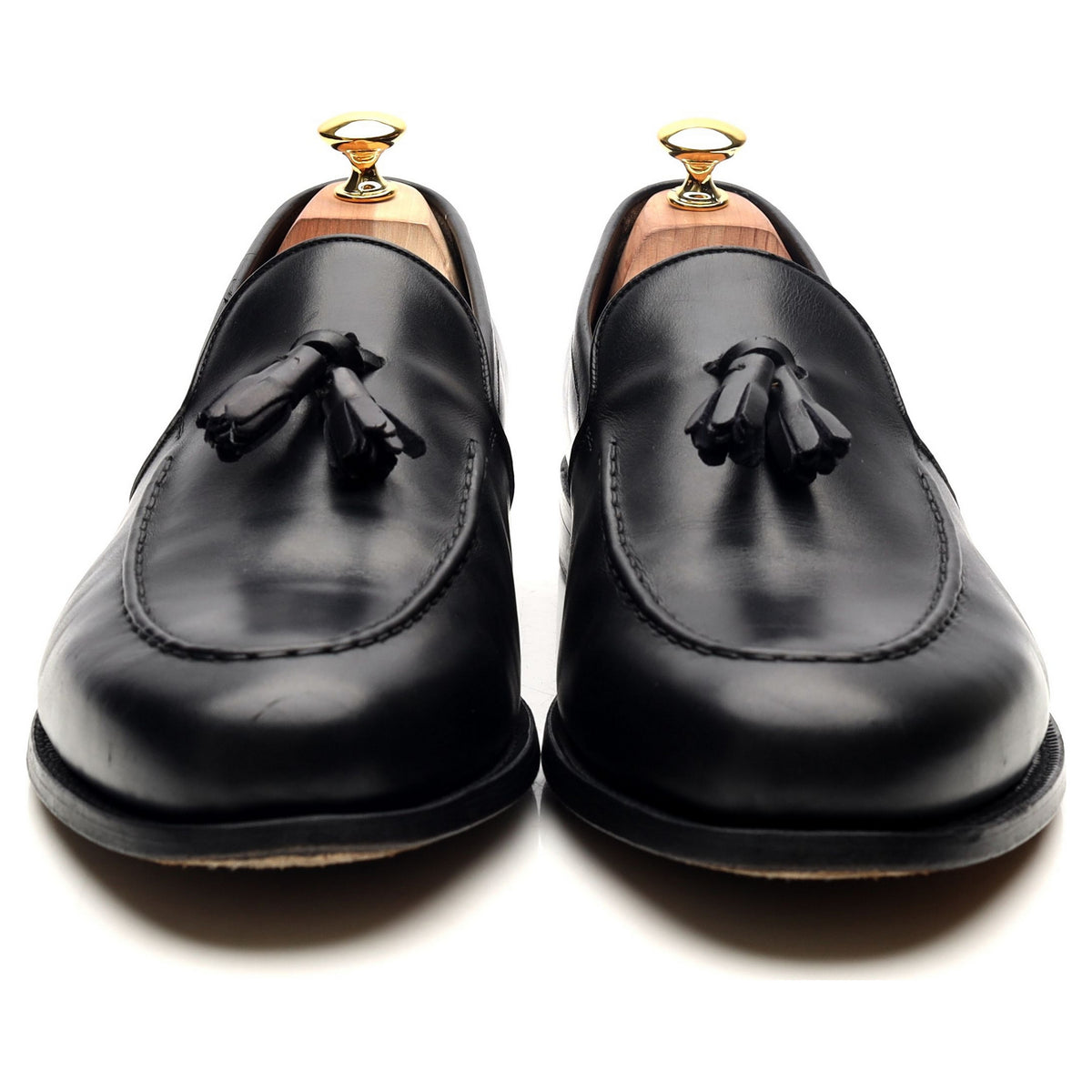 &#39;Ramsden&#39; Black Leather Tassel Loafers UK 11 F