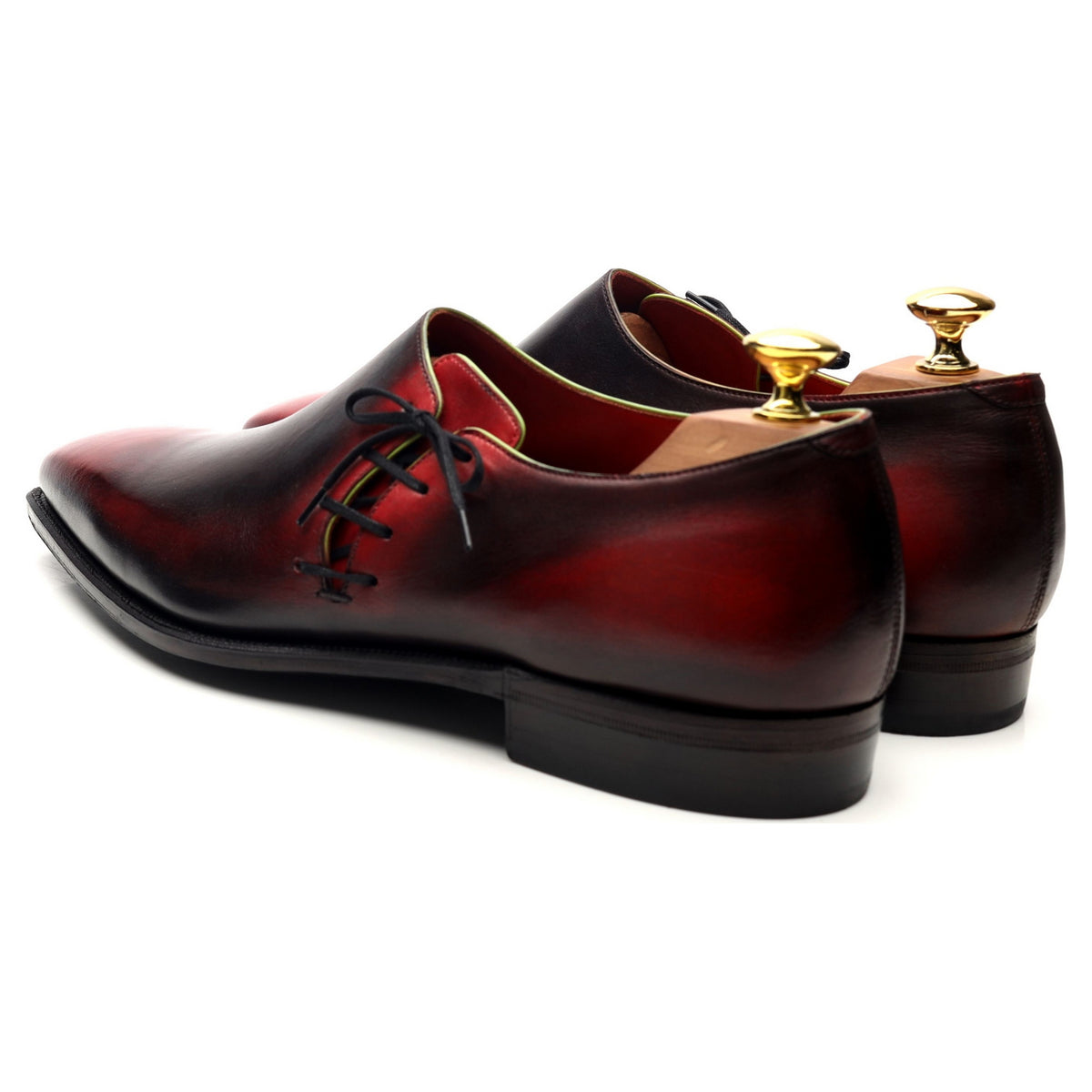 &#39;Lateral Lace&#39; Black Red Leather Oxford UK 8.5 E