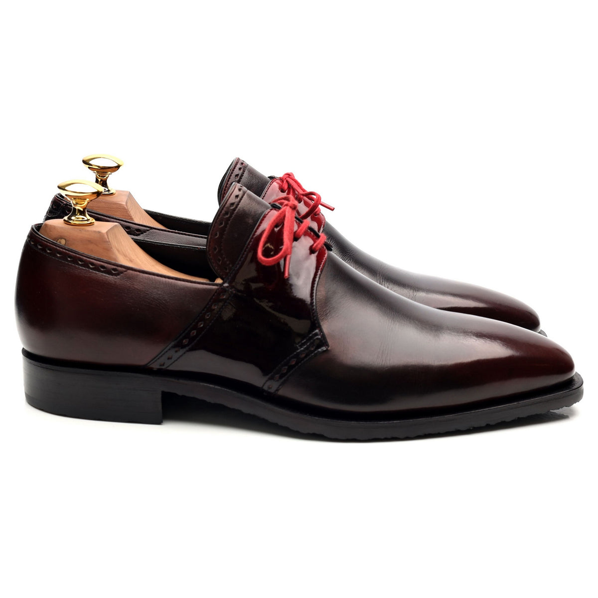 &#39;Lubia&#39; Black Red Leather Derby UK 6