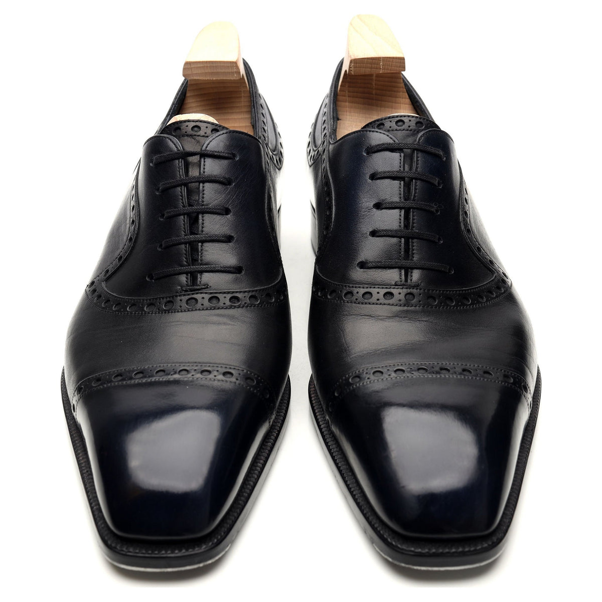 1202 Collection &#39;Andrés&#39; Navy Blue Leather Adelaide Oxford UK 8.5