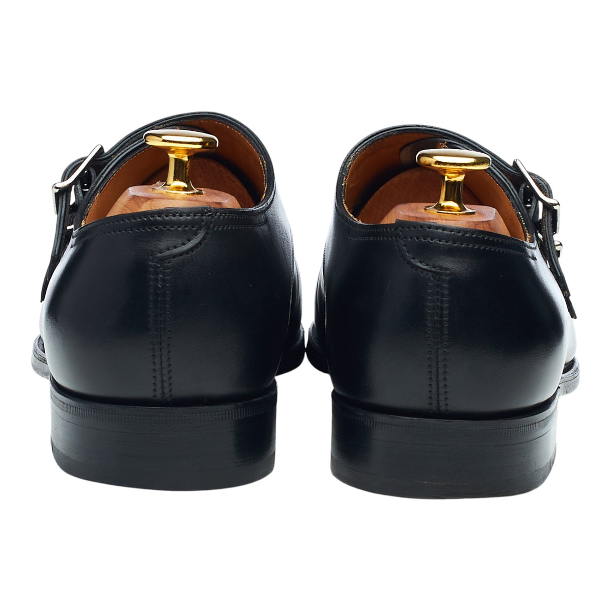 'Camborne' Black Leather Double Monk Strap UK 5.5 EE