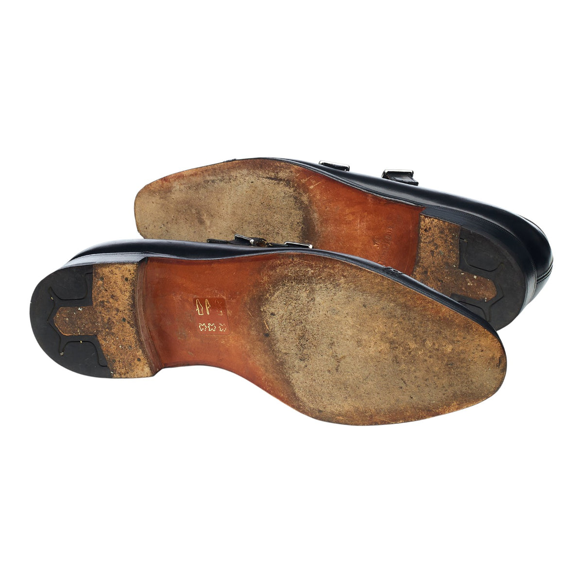 'Camborne' Black Leather Double Monk Strap UK 5.5 EE