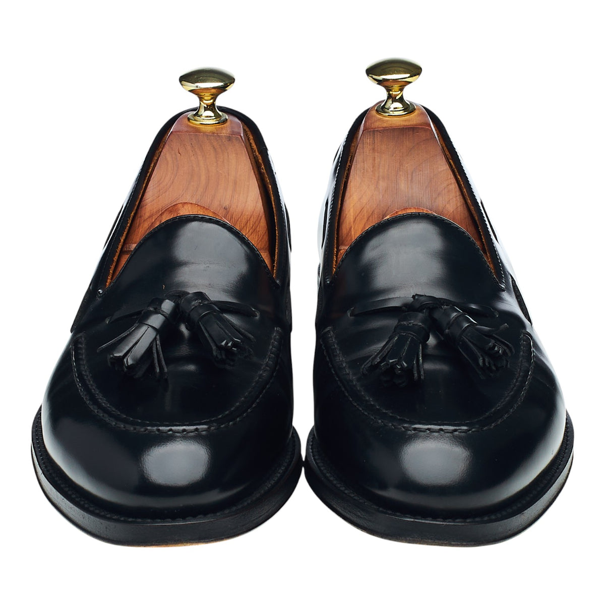 Black Leather Tassel Loafers UK 6 EU 40