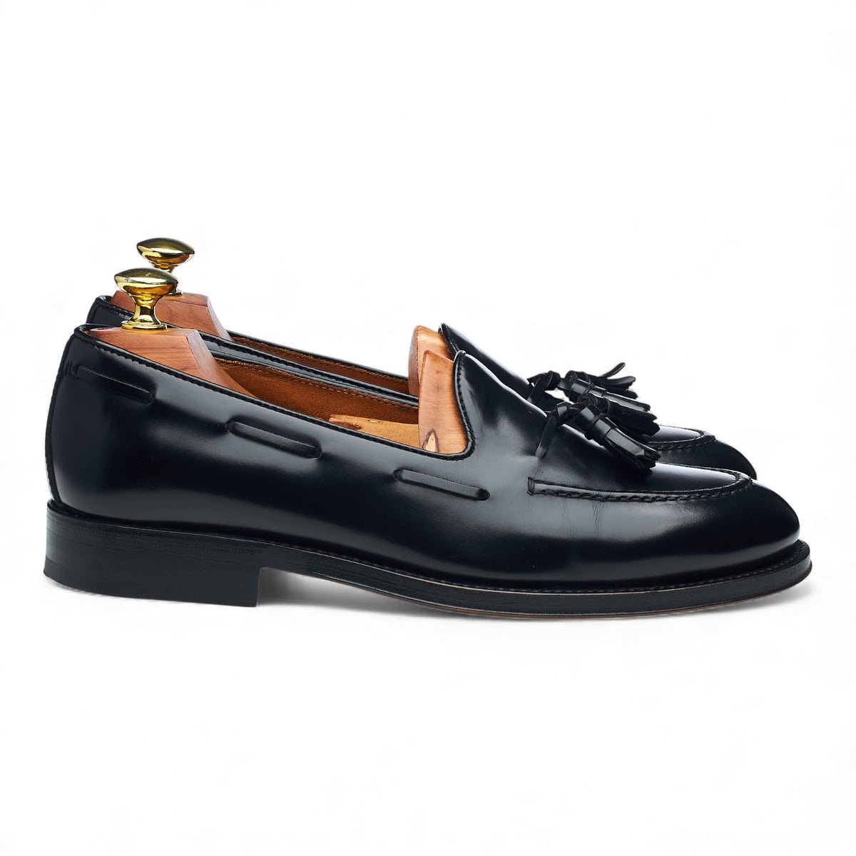 Black Leather Tassel Loafers UK 6 EU 40