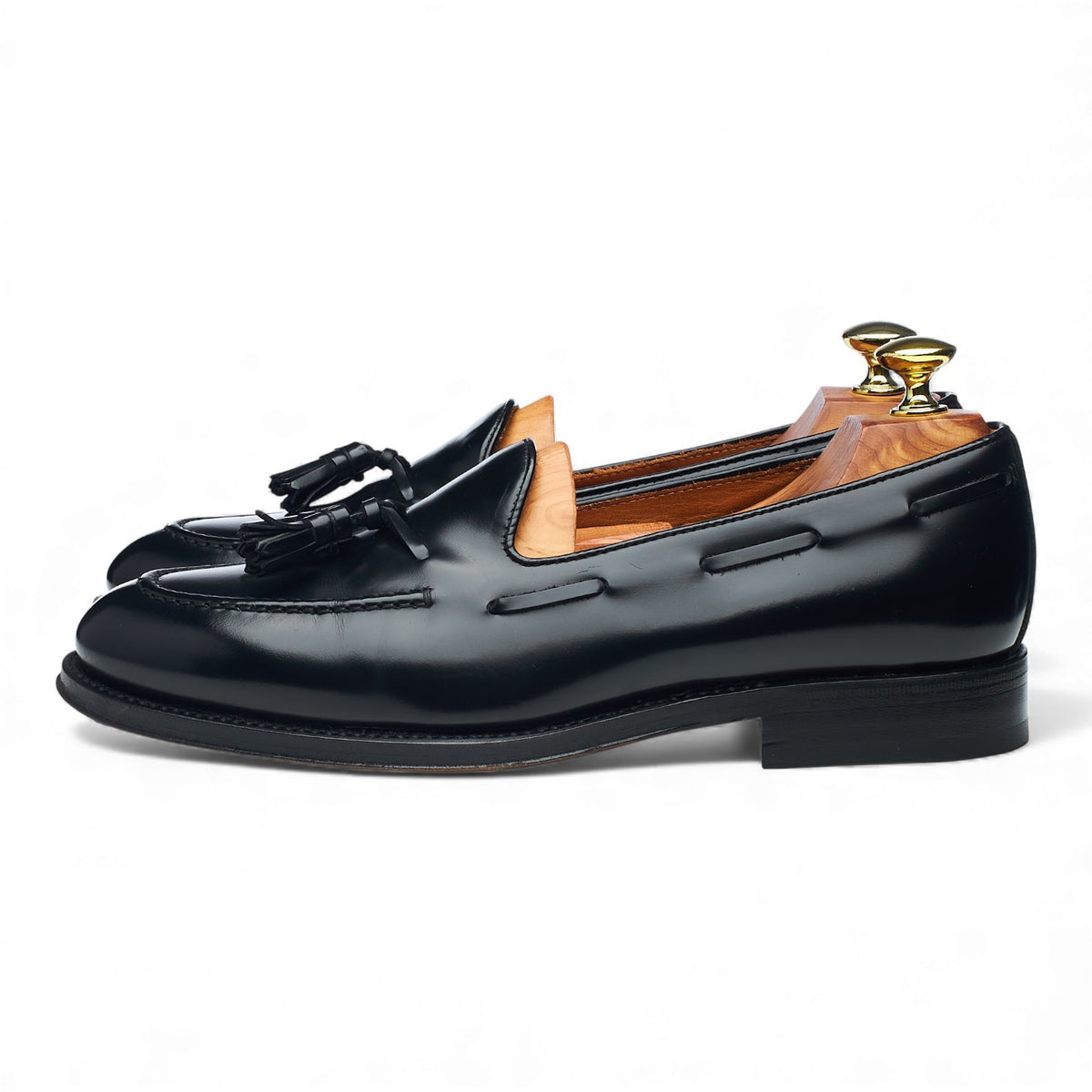 Black Leather Tassel Loafers UK 6 EU 40