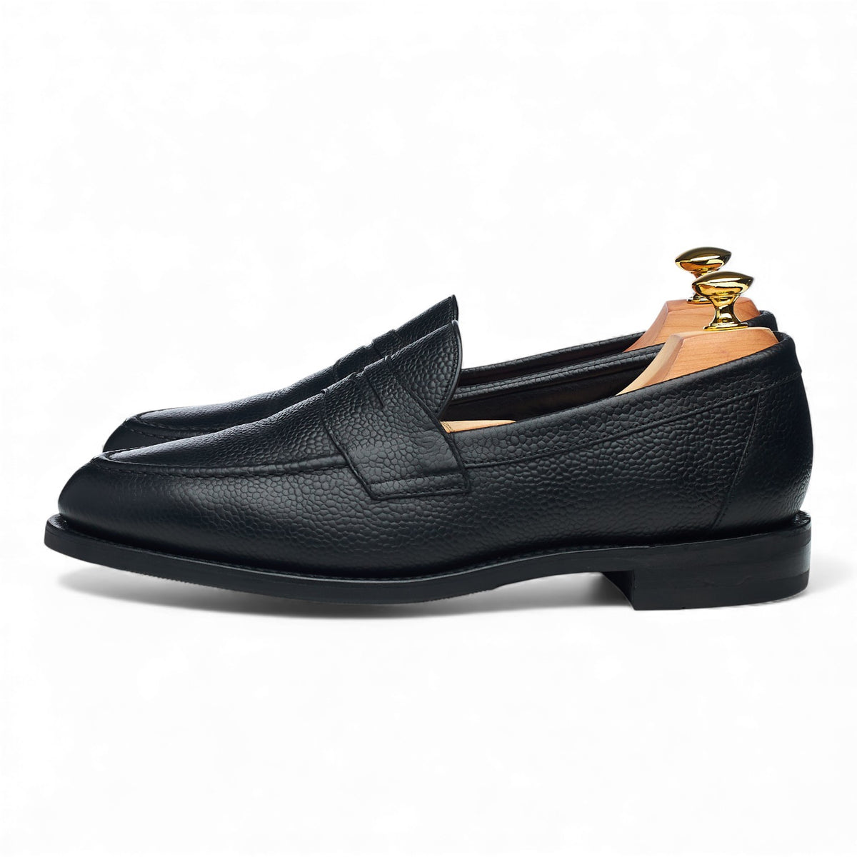 'Imperial' Black Grain Leather Loafers UK 7 F