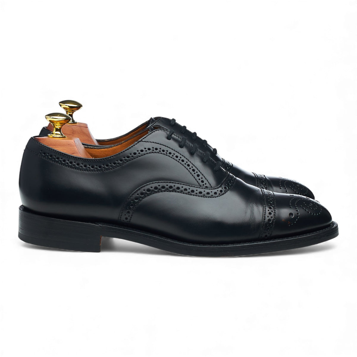 '201B' Black Leather Oxford Brogues UK 7