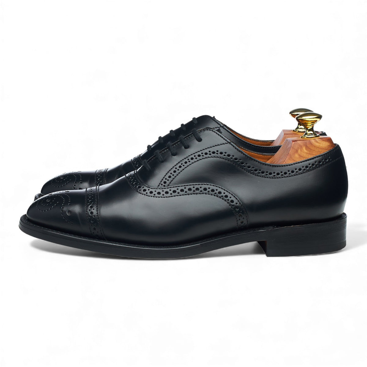 '201B' Black Leather Oxford Brogues UK 7