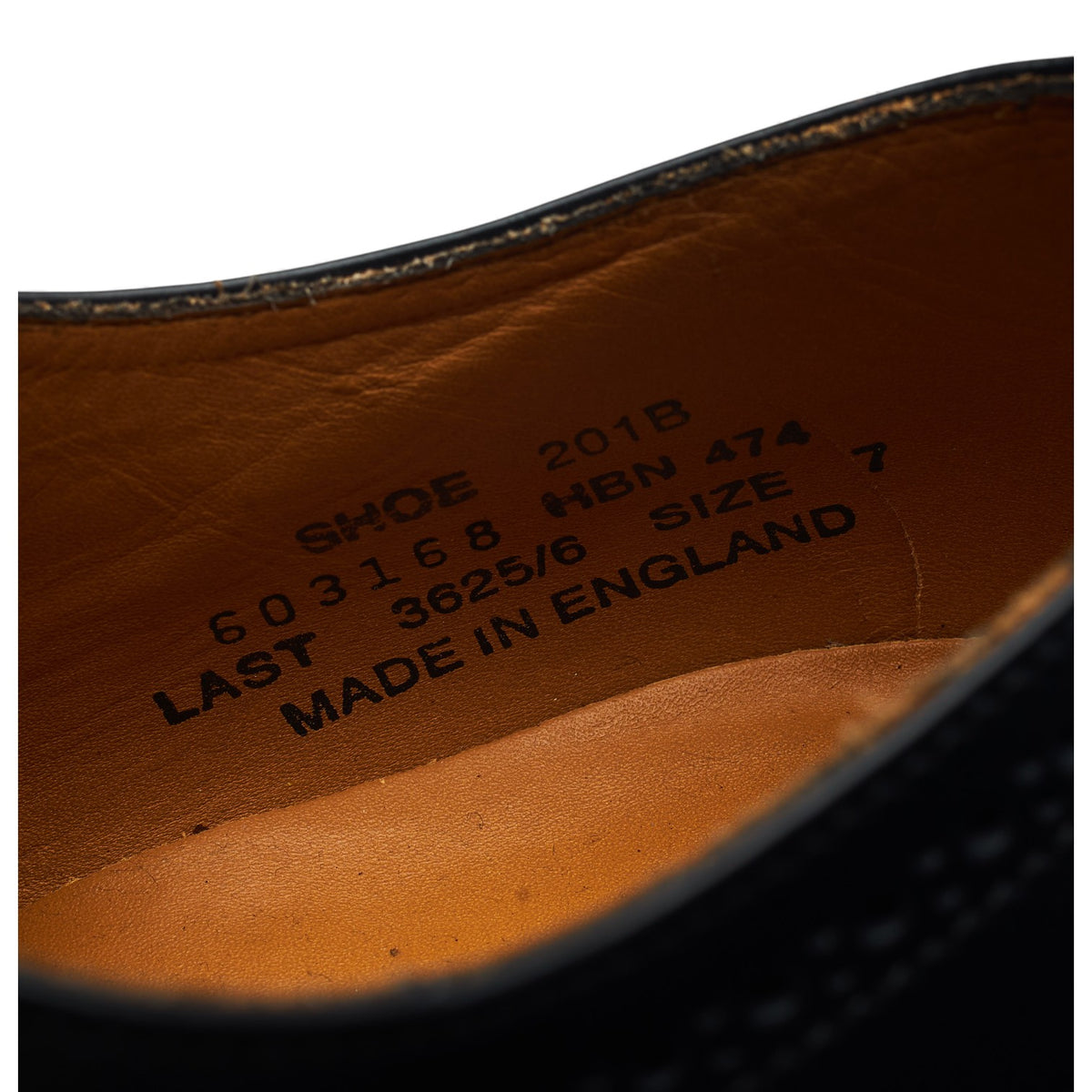 '201B' Black Leather Oxford Brogues UK 7