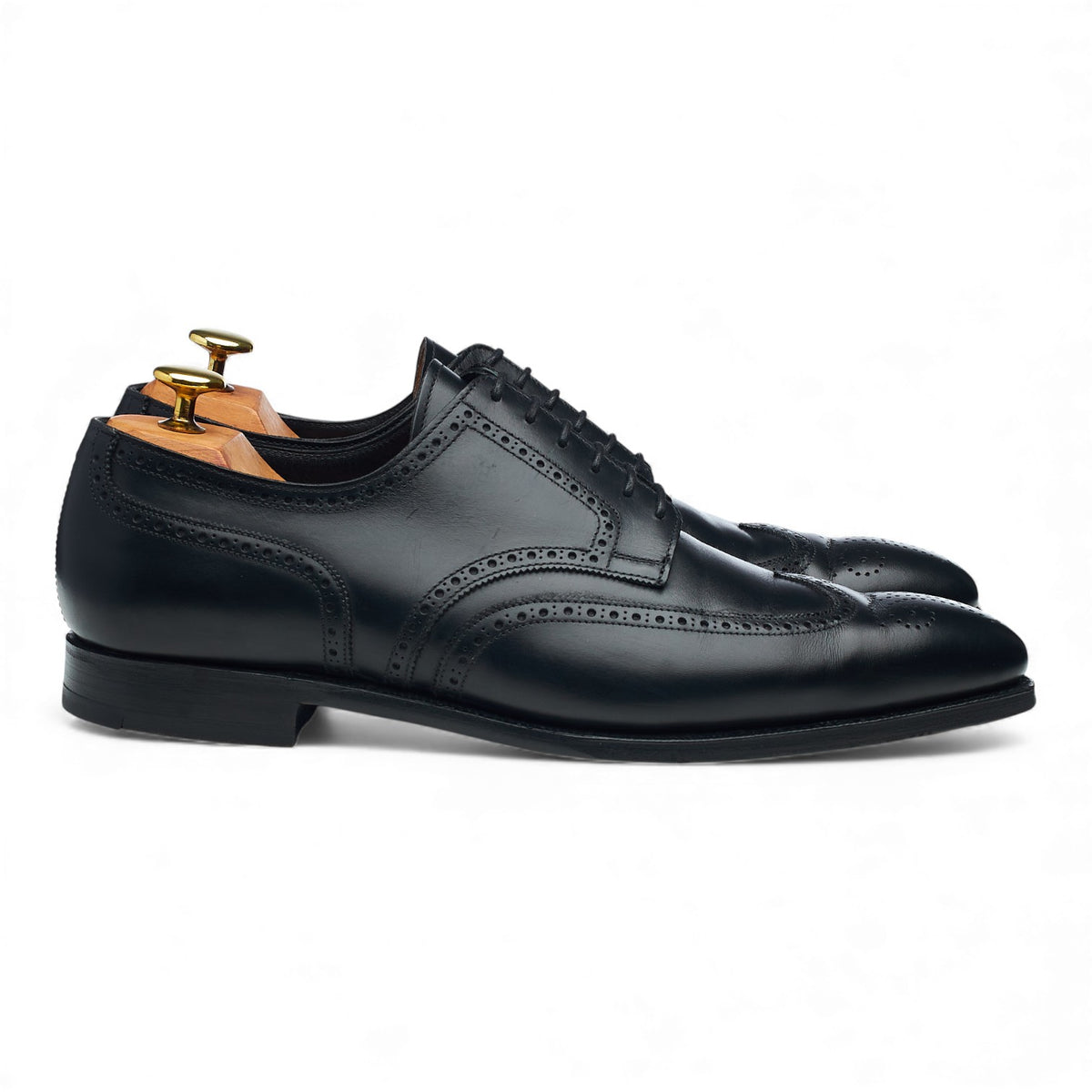 'Brunswick' Black Leather Derby Brogues UK 8.5 E
