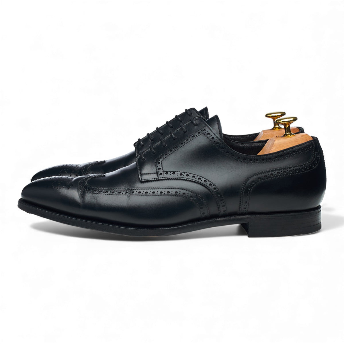 'Brunswick' Black Leather Derby Brogues UK 8.5 E