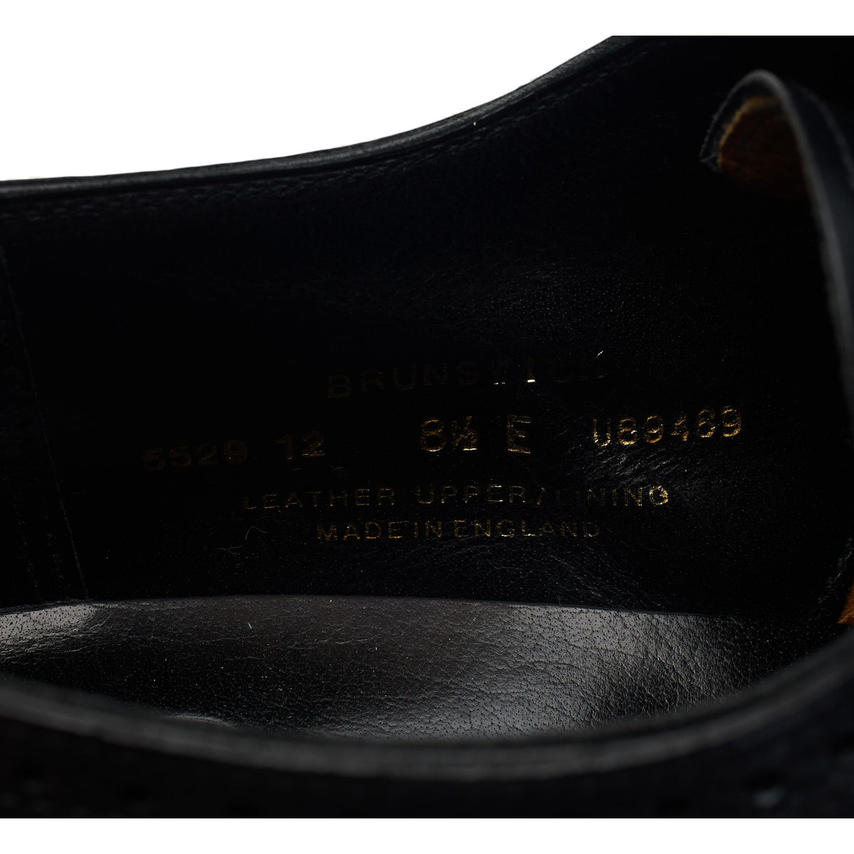 'Brunswick' Black Leather Derby Brogues UK 8.5 E