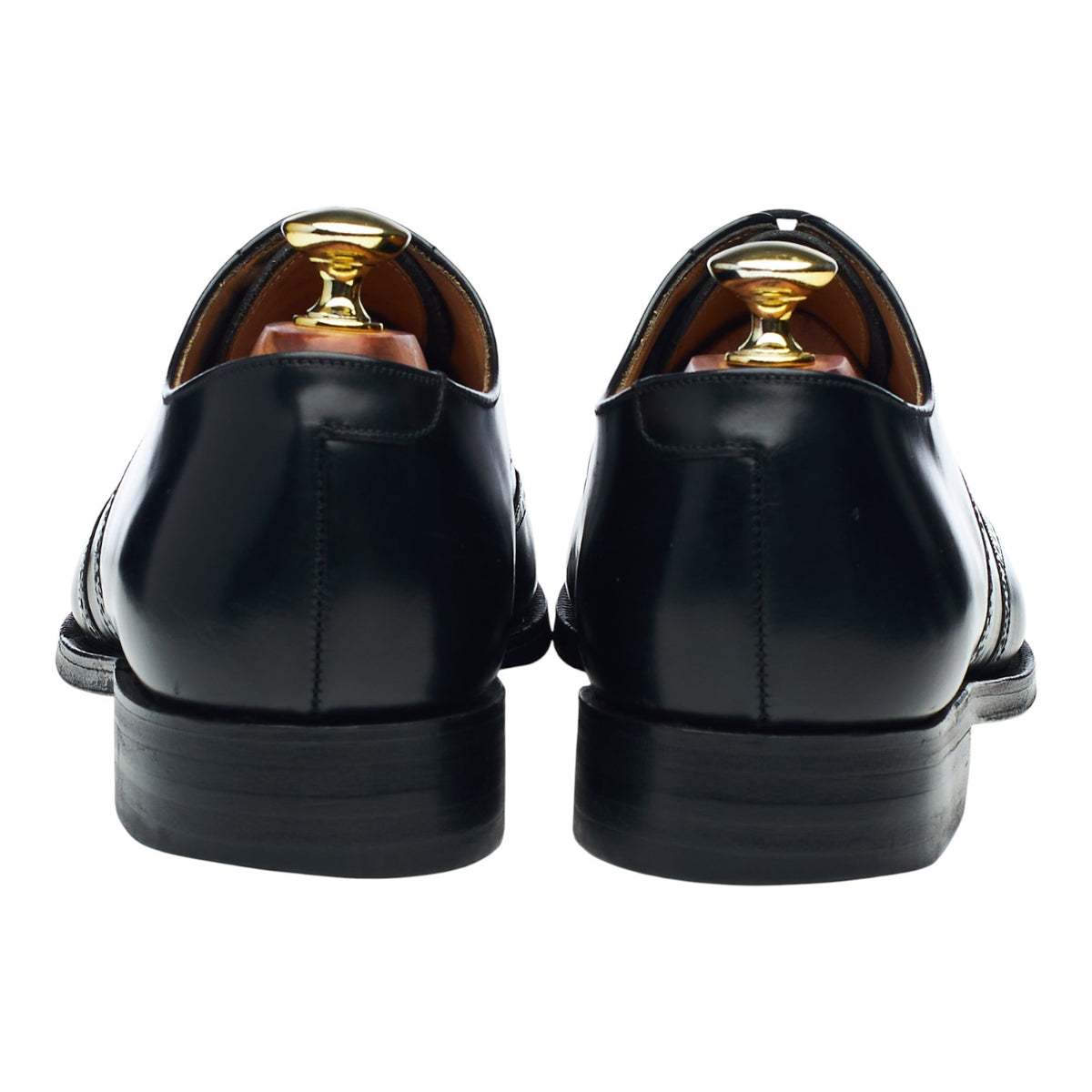 Black Leather Oxford Semi Brogues UK 7.5 G