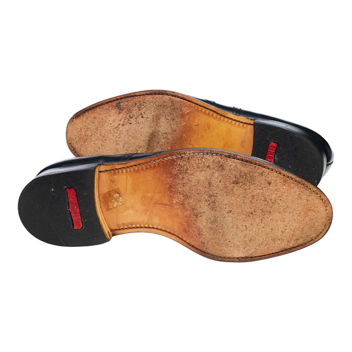 Black Leather Oxford Semi Brogues UK 7.5 G