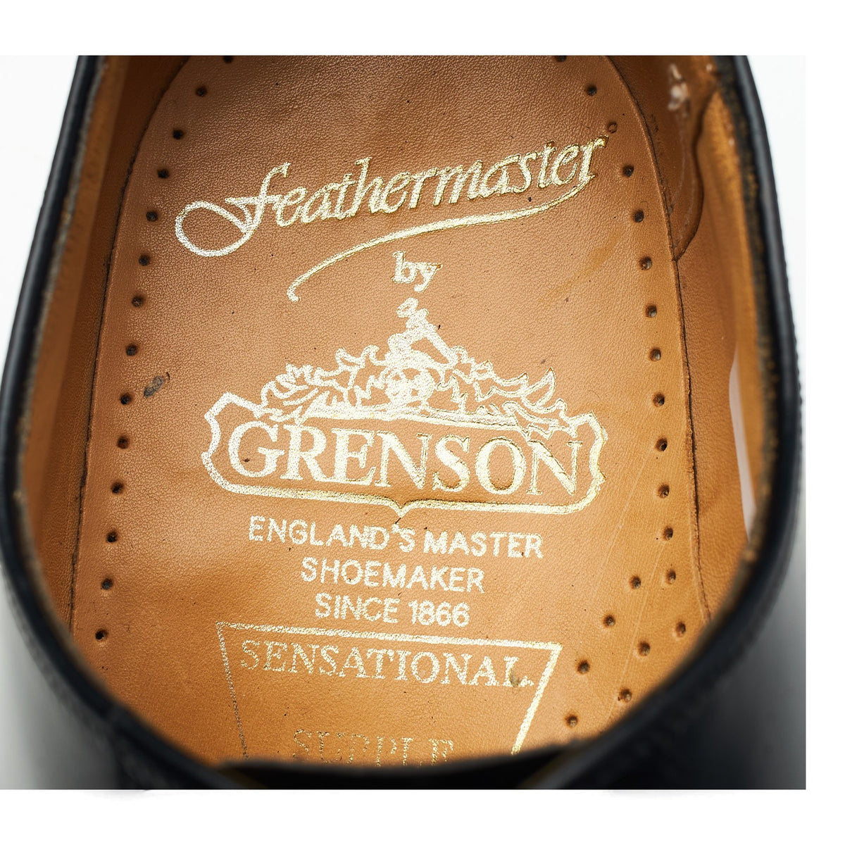 Black Leather Oxford Semi Brogues UK 7.5 G