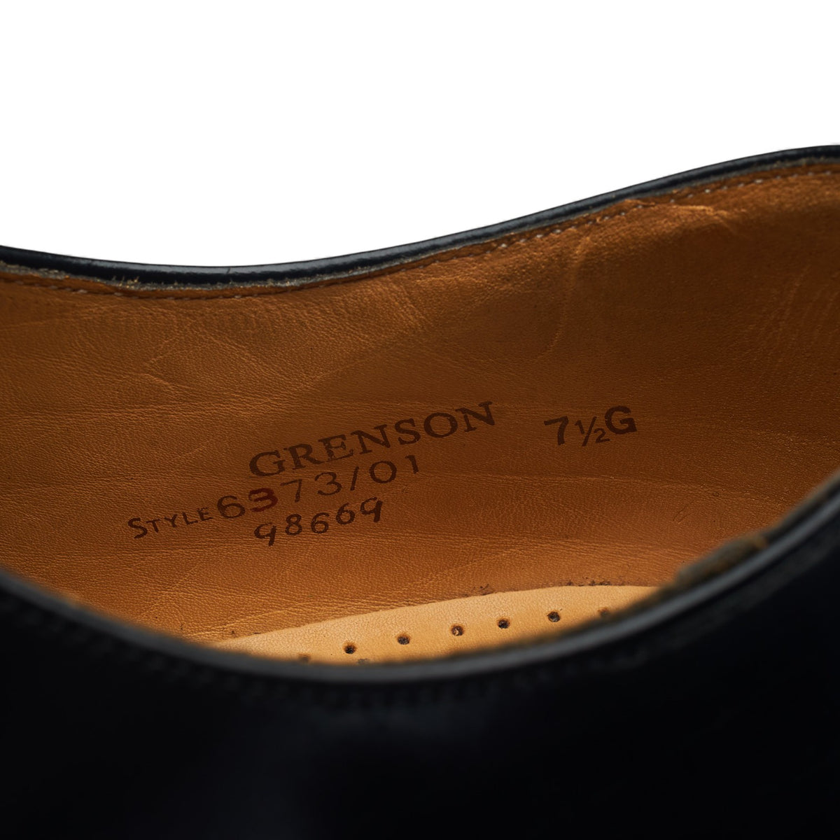 Black Leather Oxford Semi Brogues UK 7.5 G