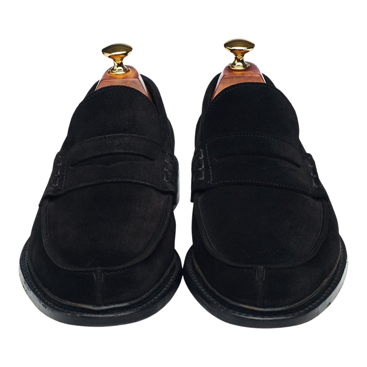 'Adam' Black Suede Loafers UK 8