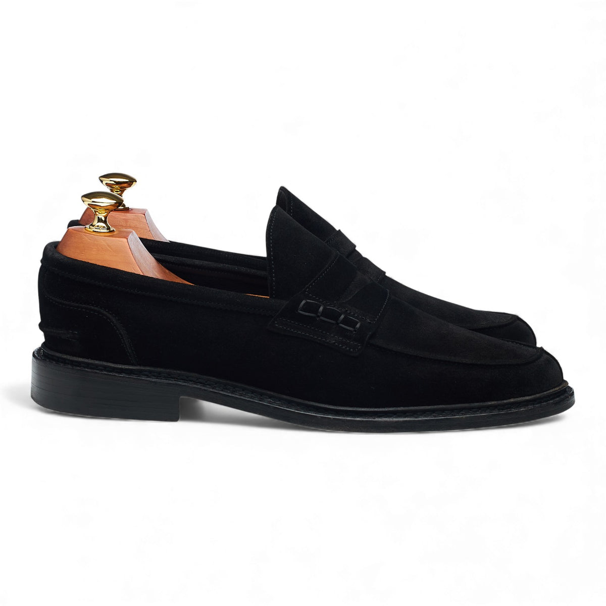 'Adam' Black Suede Loafers UK 8