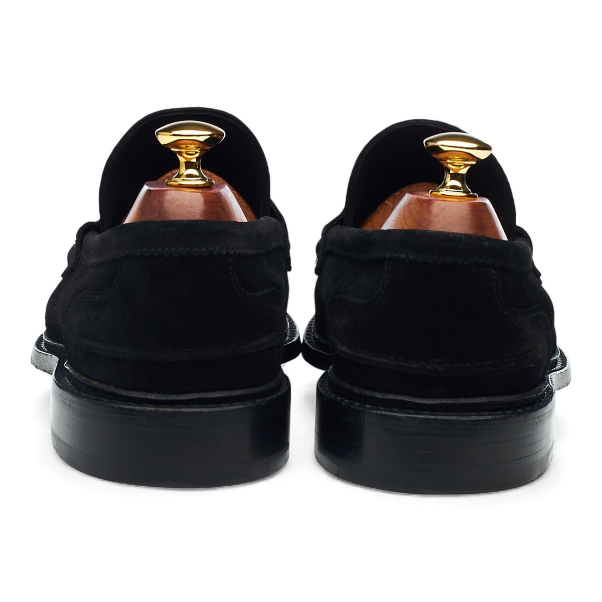 'Adam' Black Suede Loafers UK 8