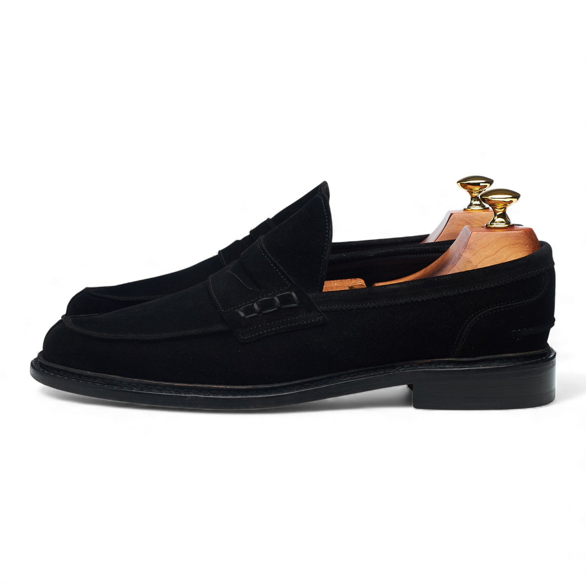'Adam' Black Suede Loafers UK 8