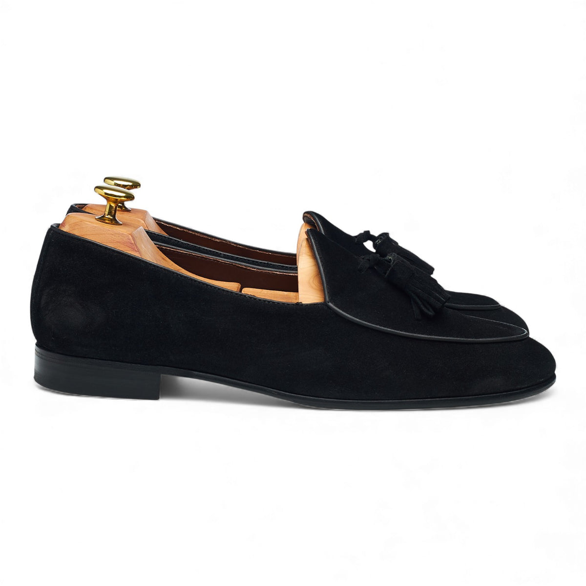 '4951' Black Suede Belgian Loafers UK 8.5 EU 42.5
