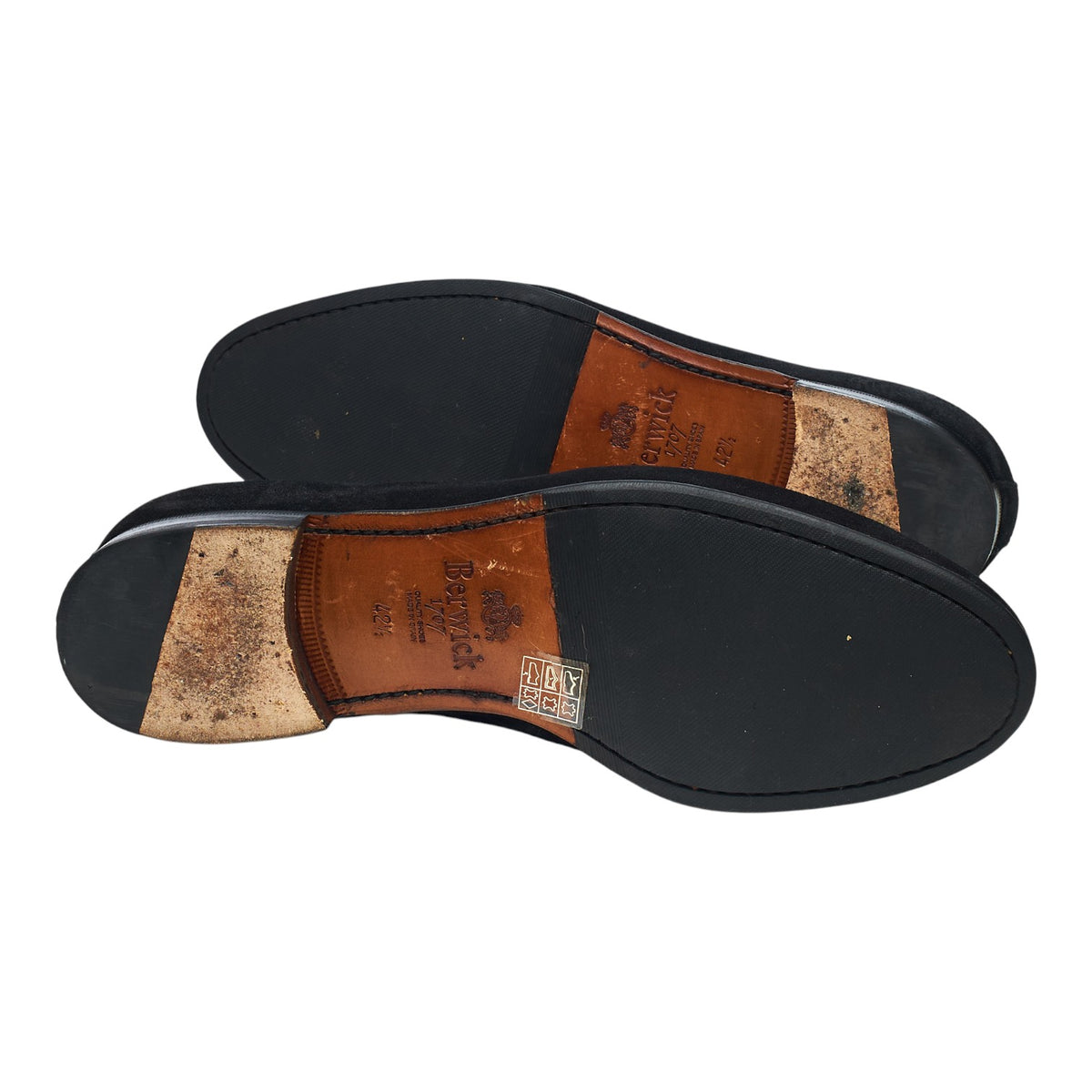 '4951' Black Suede Belgian Loafers UK 8.5 EU 42.5