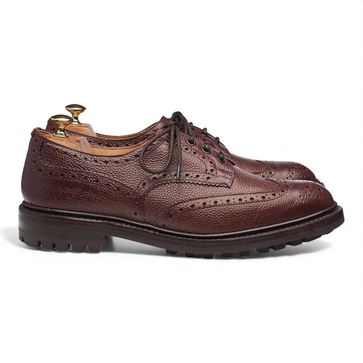 'Ilkley' Brown Grain Leather Derby Brogues UK 10