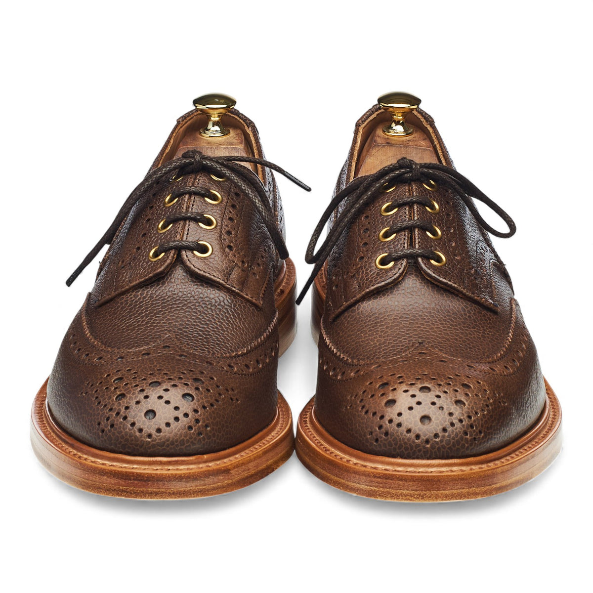 'Bourton' Brown Grain Leather Derby Brogues UK 10