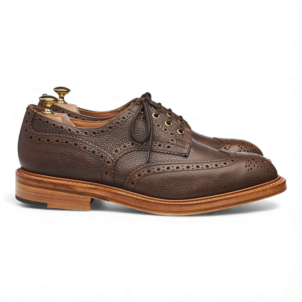 'Bourton' Brown Grain Leather Derby Brogues UK 10