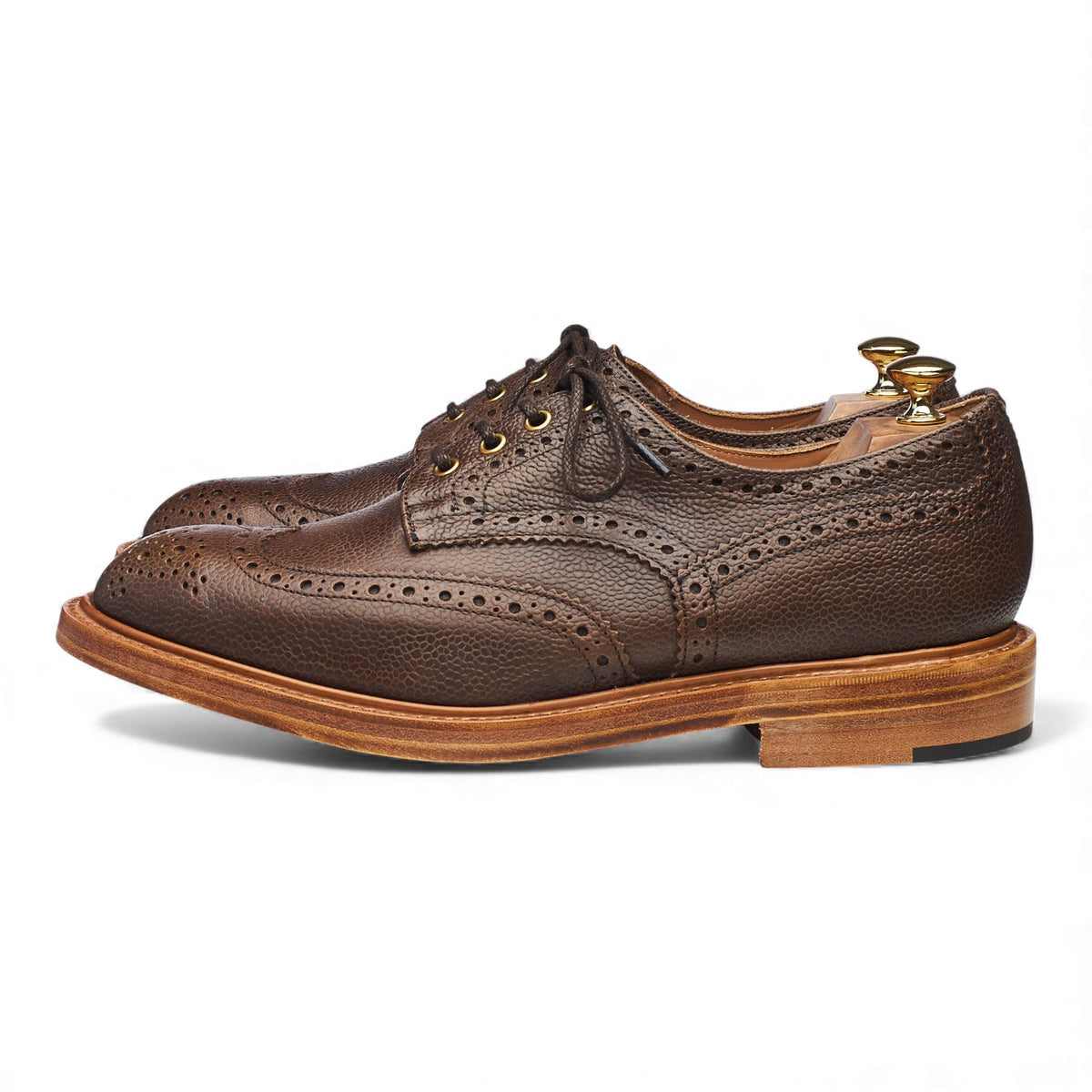 'Bourton' Brown Grain Leather Derby Brogues UK 10
