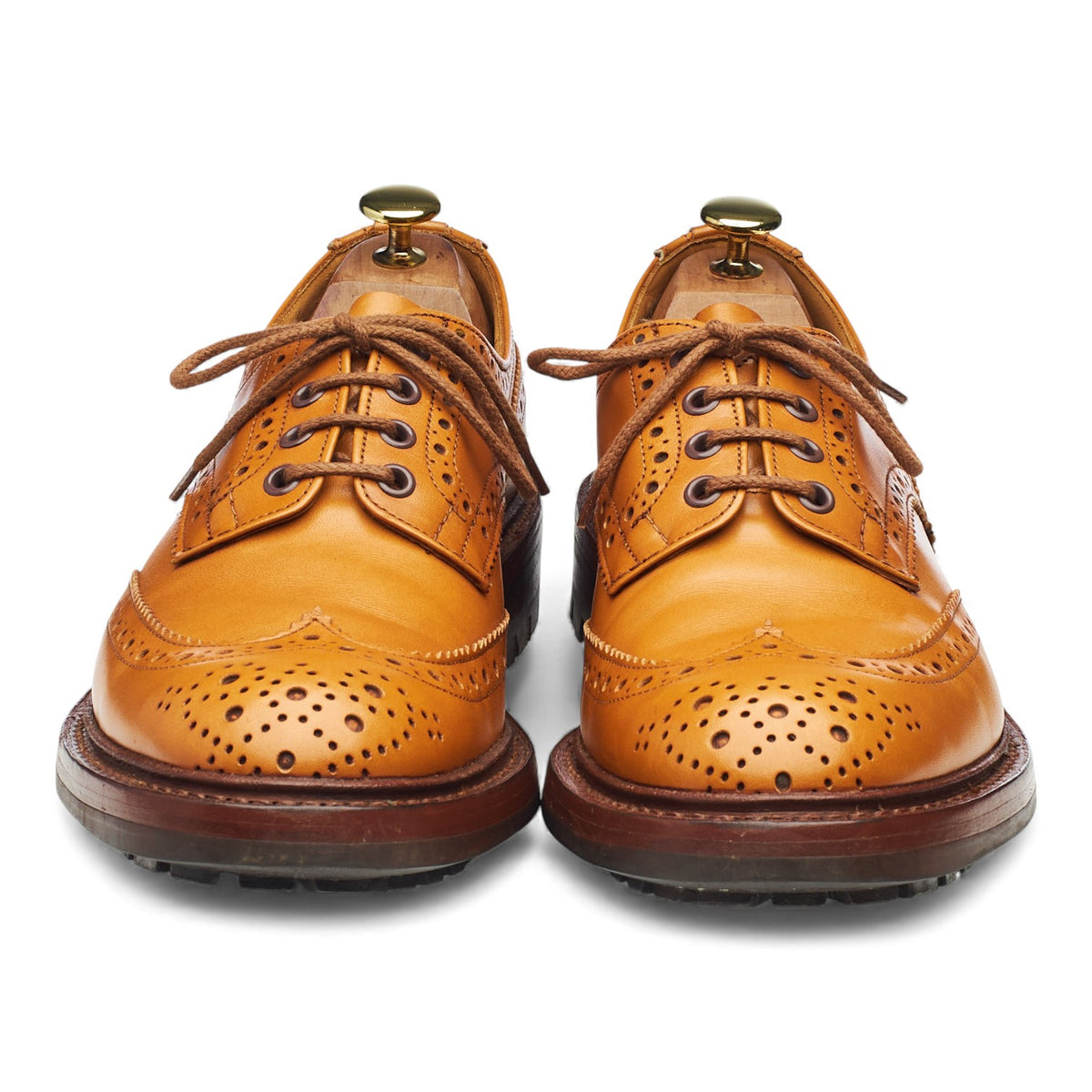 'Keswick' Acorn Antique Tan Brown Leather Derby Brogues UK 8.5